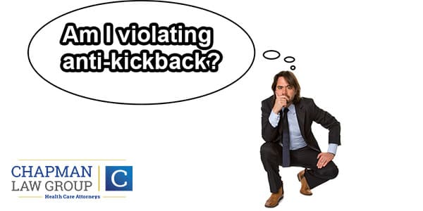 Image of a doctor thinking to himself "am i violating anti-kickback".