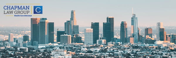 Image of LA skyline where Chapman Law Group practices health care law.