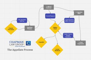 Flow chart showing how the Federal Supreme Court Appellate Process woks. This outlines the steps your Appellate Defense Attorney will take in appealing your case. Writ of Certiorari, Appellate Brief, and Oral Arguments.